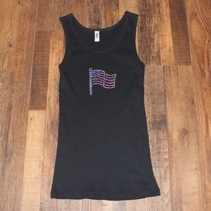 Bella Patriotic Rhinestone Bling Tank Top